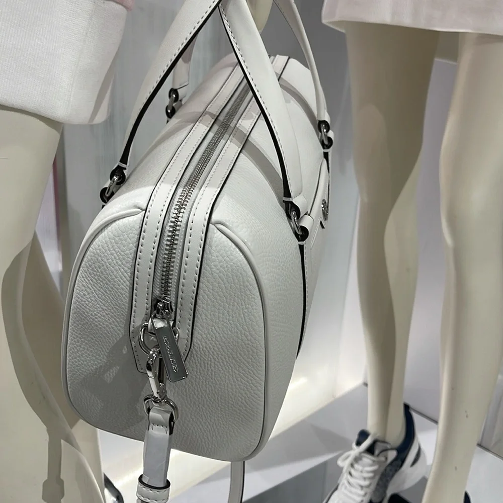 MICHAEL KORS JST TRAVEL MD DUFFLE SATCHEL SHOULDER CROSSBODY BAG MK  OPTIC WHITE - Picture 7 of 16